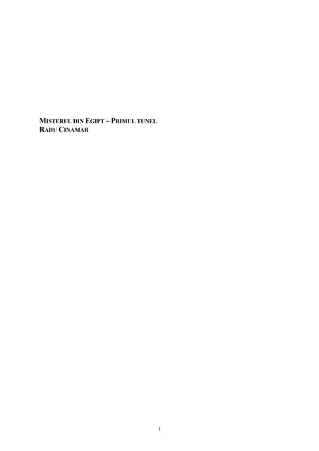 Radu Cinamar Misterul Din Egipt Pdf